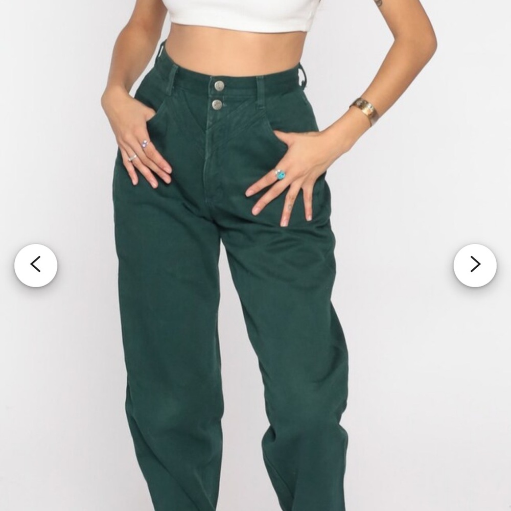 Vintage High‎ Waisted Green Authentic Rockies Jeanwear Jeans